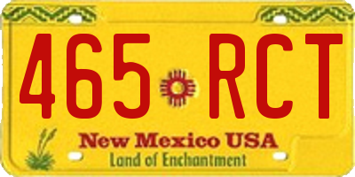 NM license plate 465RCT