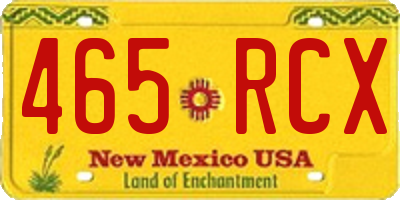 NM license plate 465RCX
