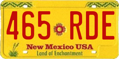 NM license plate 465RDE