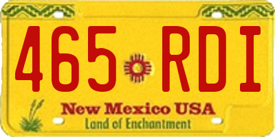 NM license plate 465RDI
