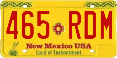 NM license plate 465RDM