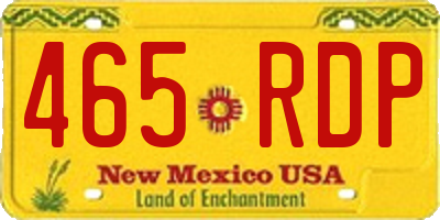 NM license plate 465RDP
