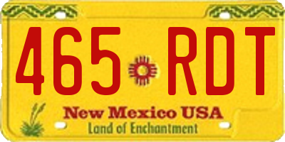 NM license plate 465RDT