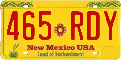 NM license plate 465RDY