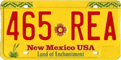 NM license plate 465REA