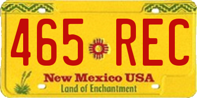 NM license plate 465REC