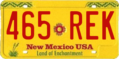 NM license plate 465REK
