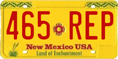 NM license plate 465REP