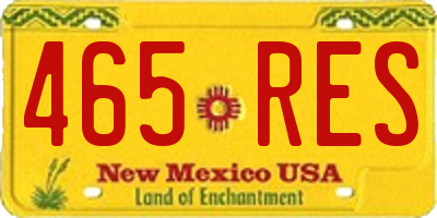 NM license plate 465RES