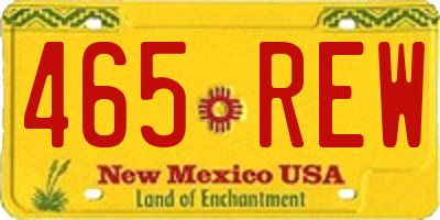 NM license plate 465REW