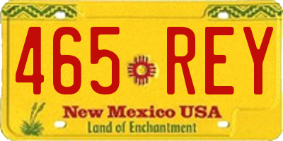 NM license plate 465REY