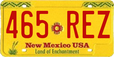 NM license plate 465REZ