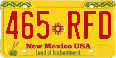 NM license plate 465RFD