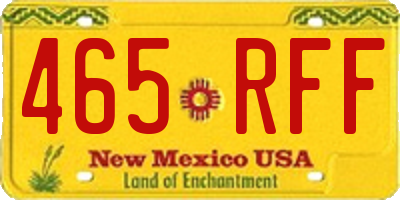 NM license plate 465RFF