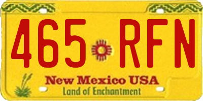 NM license plate 465RFN