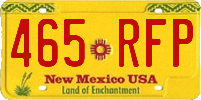 NM license plate 465RFP