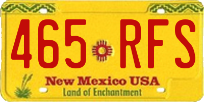 NM license plate 465RFS