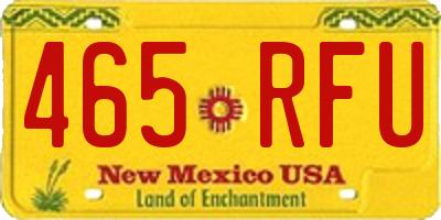 NM license plate 465RFU