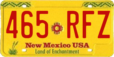 NM license plate 465RFZ
