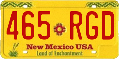 NM license plate 465RGD