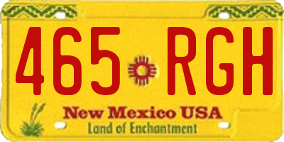 NM license plate 465RGH