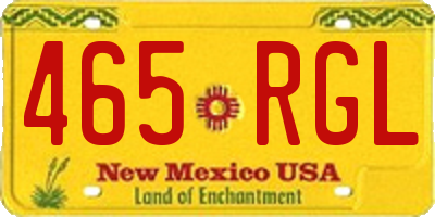 NM license plate 465RGL
