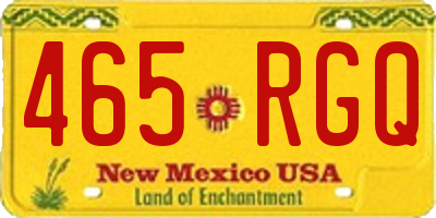 NM license plate 465RGQ