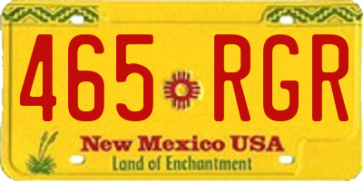 NM license plate 465RGR