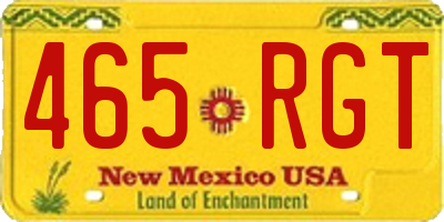 NM license plate 465RGT