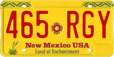 NM license plate 465RGY