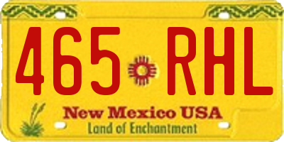 NM license plate 465RHL