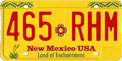 NM license plate 465RHM