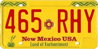 NM license plate 465RHY