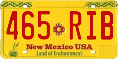 NM license plate 465RIB