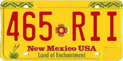 NM license plate 465RII