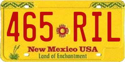NM license plate 465RIL