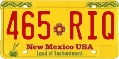 NM license plate 465RIQ