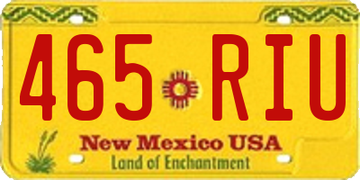 NM license plate 465RIU