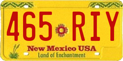 NM license plate 465RIY