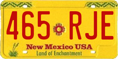 NM license plate 465RJE