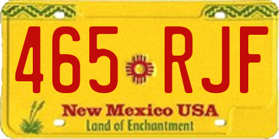 NM license plate 465RJF