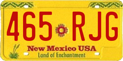 NM license plate 465RJG
