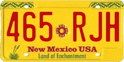 NM license plate 465RJH