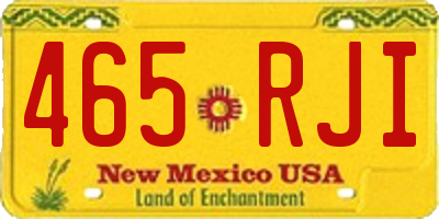 NM license plate 465RJI