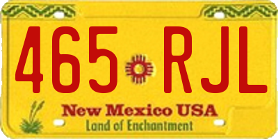 NM license plate 465RJL