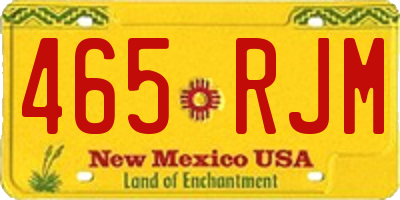 NM license plate 465RJM
