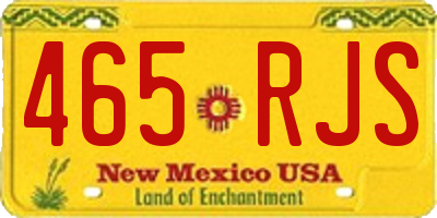 NM license plate 465RJS