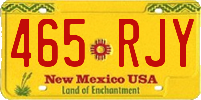 NM license plate 465RJY