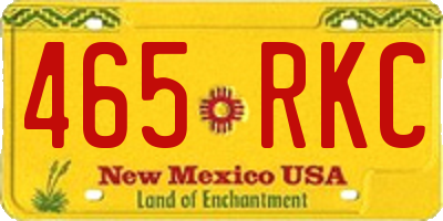 NM license plate 465RKC