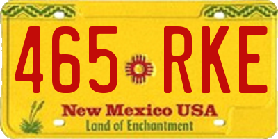 NM license plate 465RKE